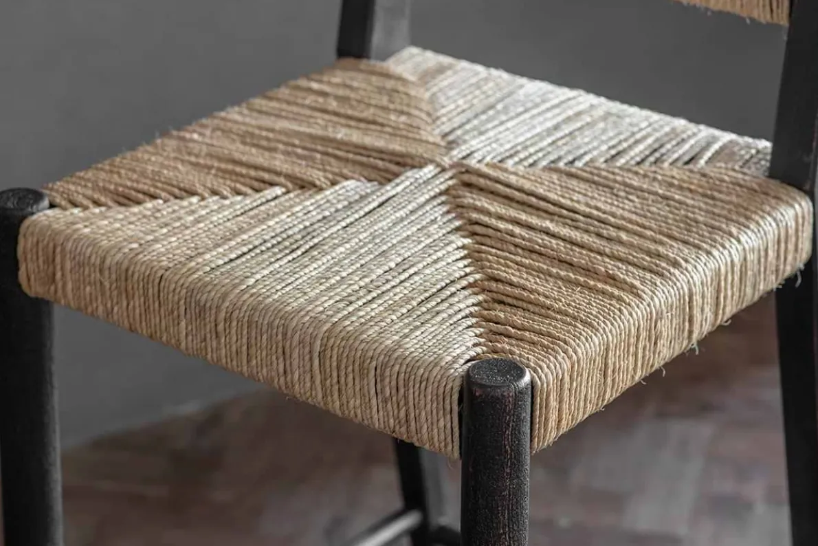 Lohanda Acacia & Munja Grass Counter Chair - Charcoal