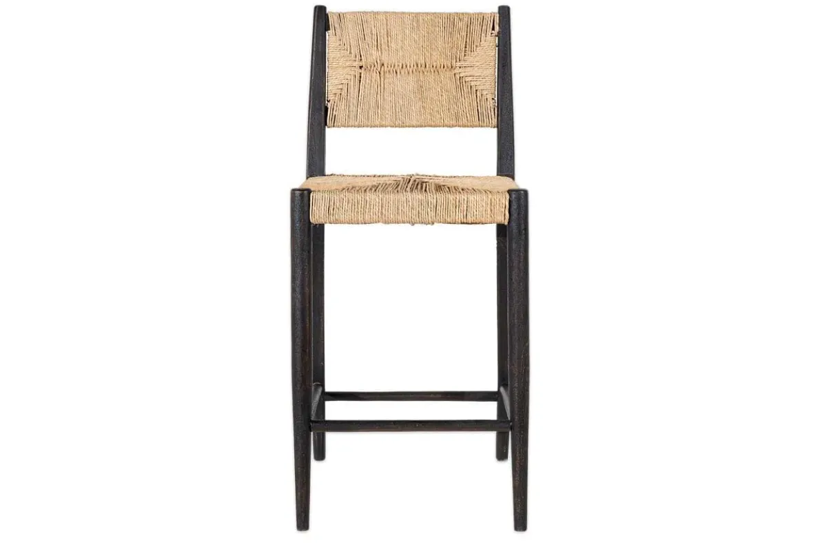 Lohanda Acacia & Munja Grass Counter Chair - Charcoal