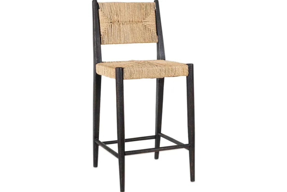 Lohanda Acacia & Munja Grass Counter Chair - Charcoal