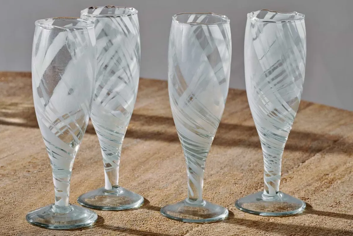 Lohara Champagne Glass - White (Set of 4)