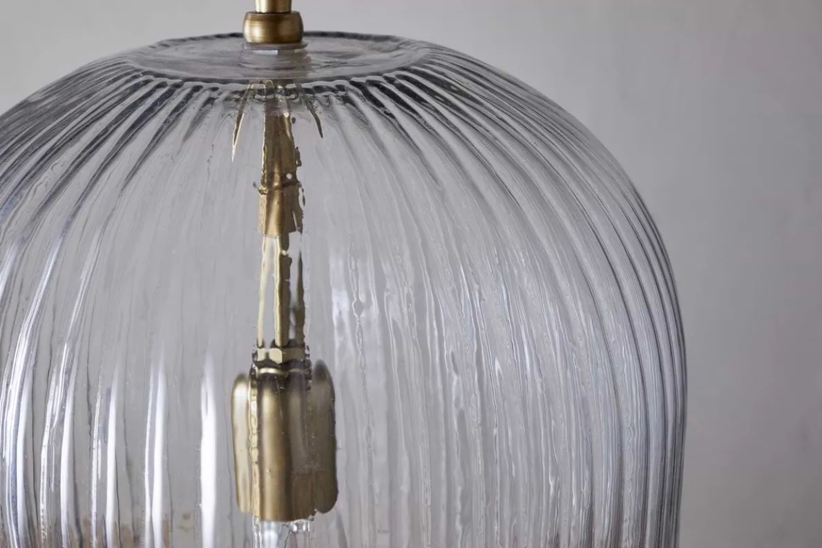 Lumina Fluted Recycled Glass Pendant - Clear