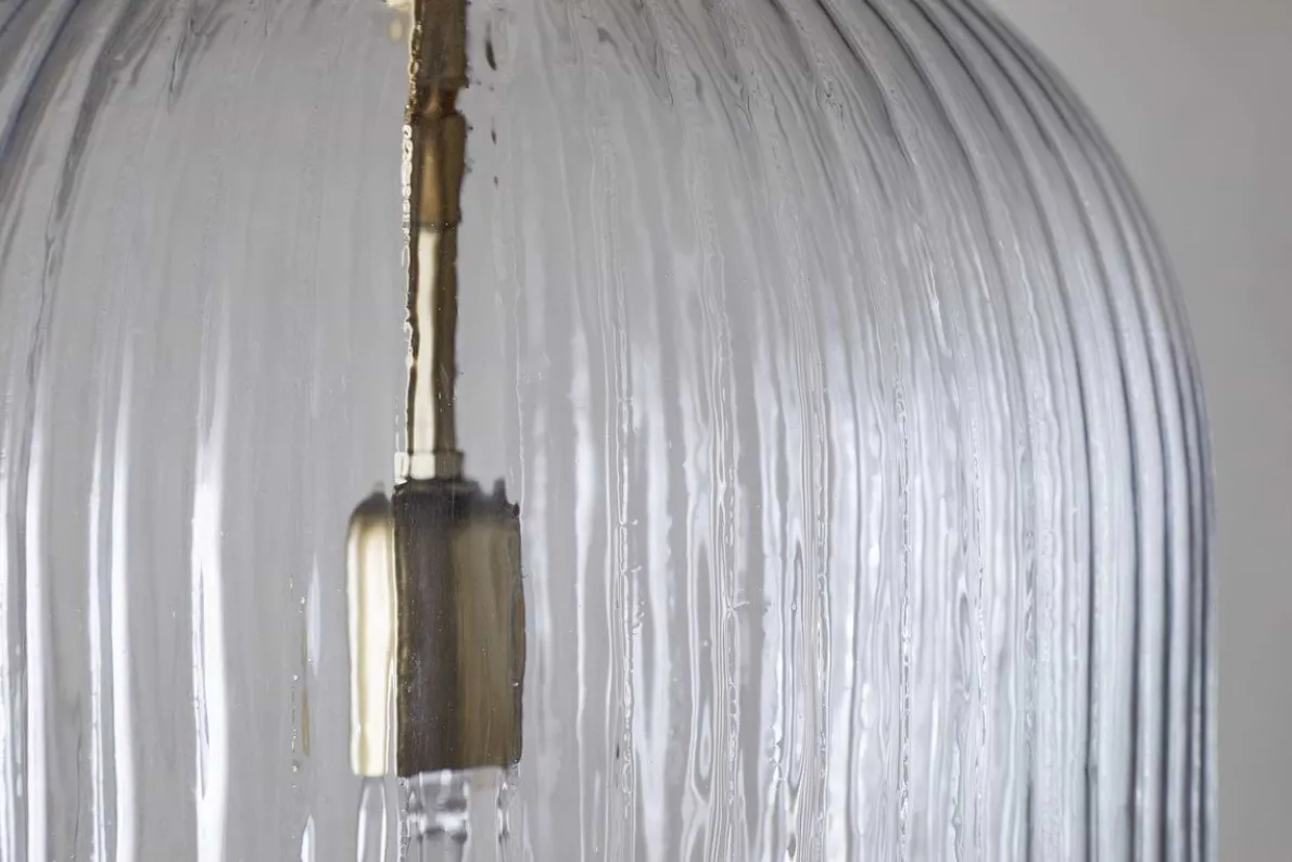 Lumina Fluted Recycled Glass Pendant - Clear