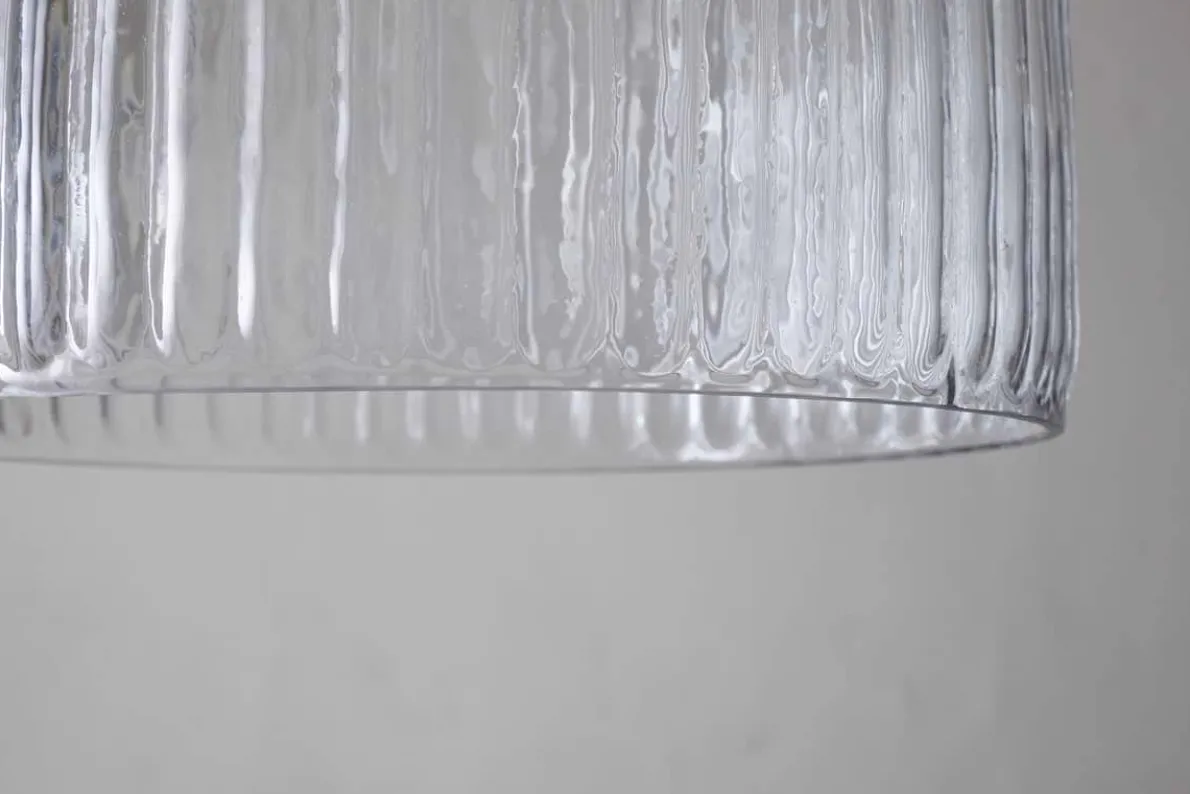 Lumina Fluted Recycled Glass Pendant - Clear