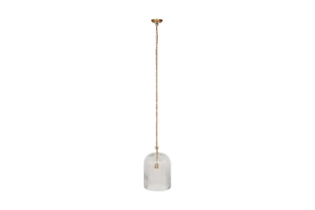 Lumina Fluted Recycled Glass Pendant - Clear