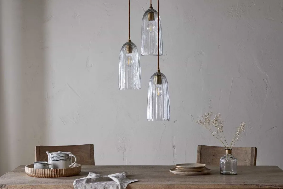 Lumina Fluted Recycled Glass Cluster Light - Clear