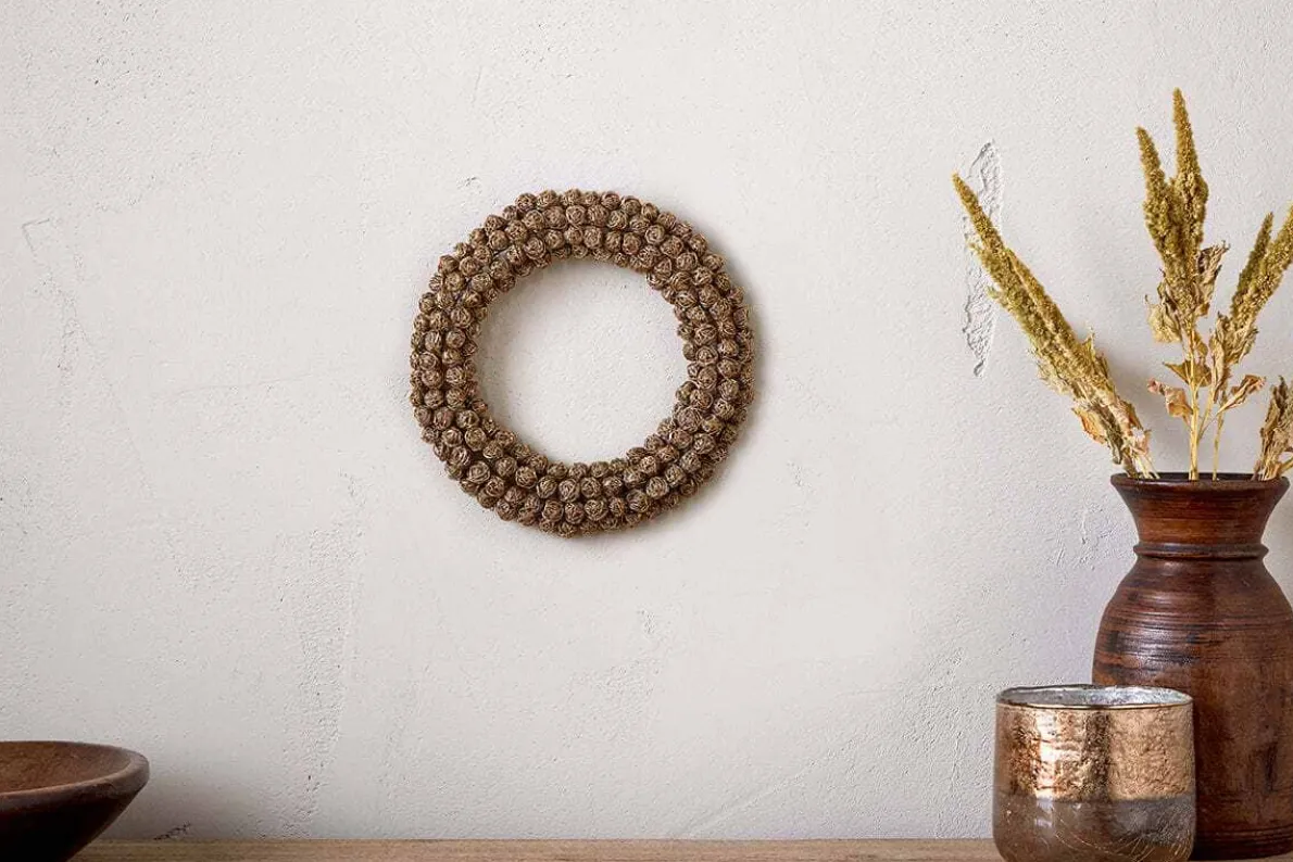 Madhi Wire Ball Wreath - Brass