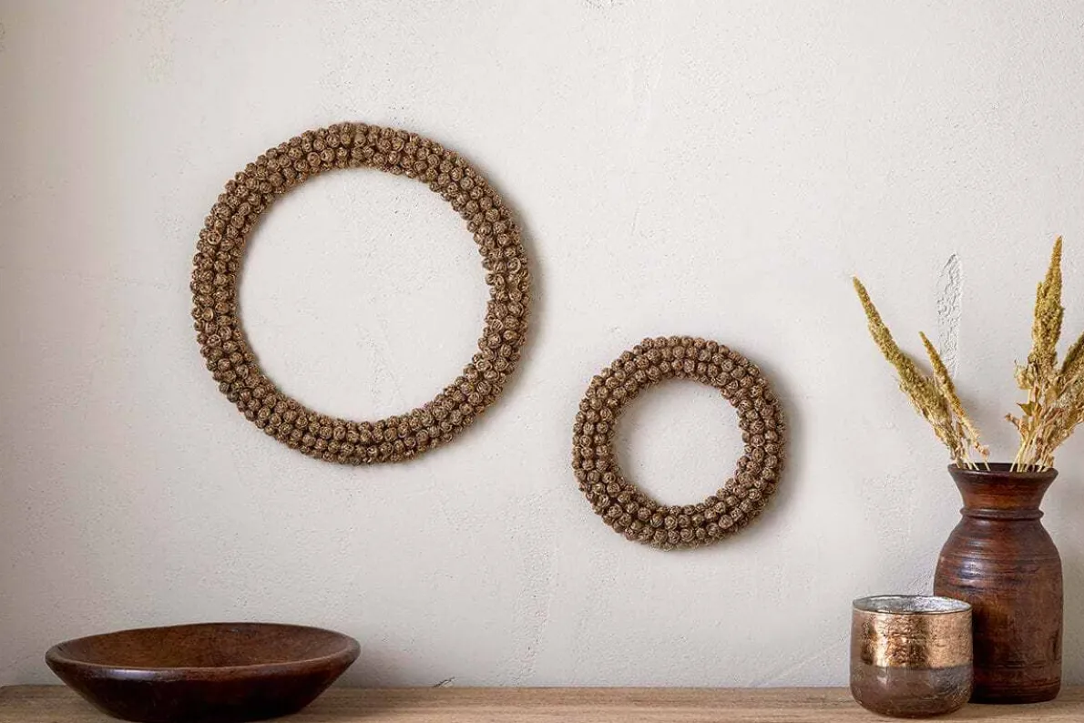 Madhi Wire Ball Wreath - Brass