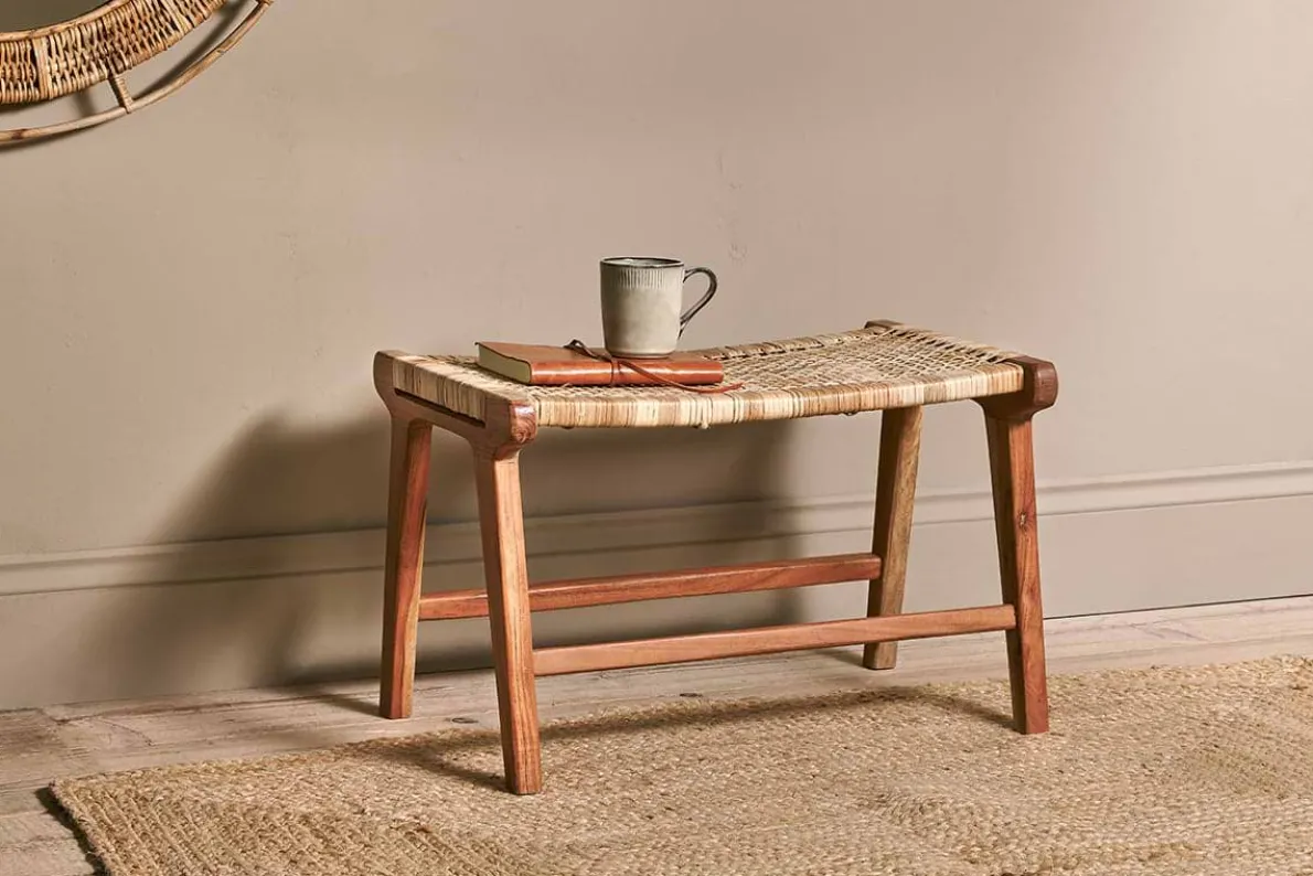 Madrisana Acacia & Rattan Footstool