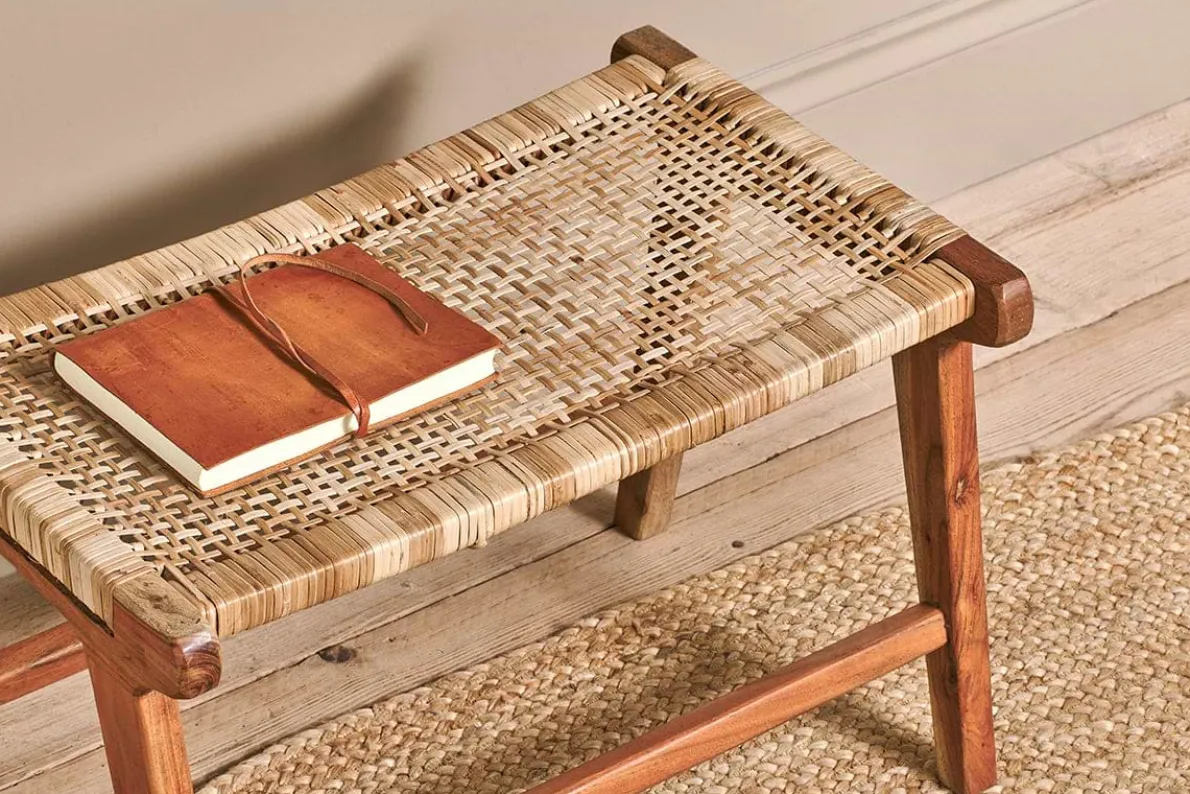 Madrisana Acacia & Rattan Footstool