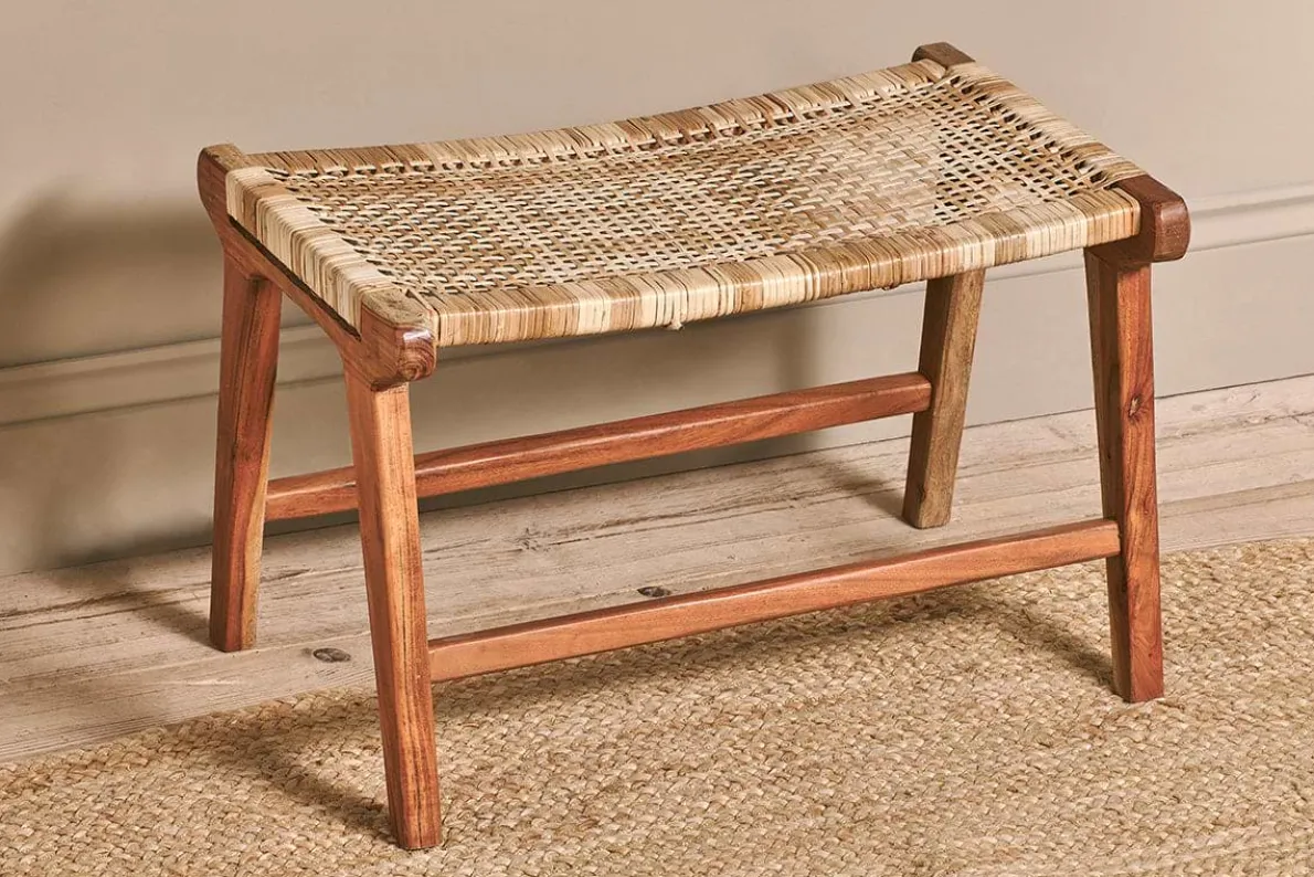 Madrisana Acacia & Rattan Footstool