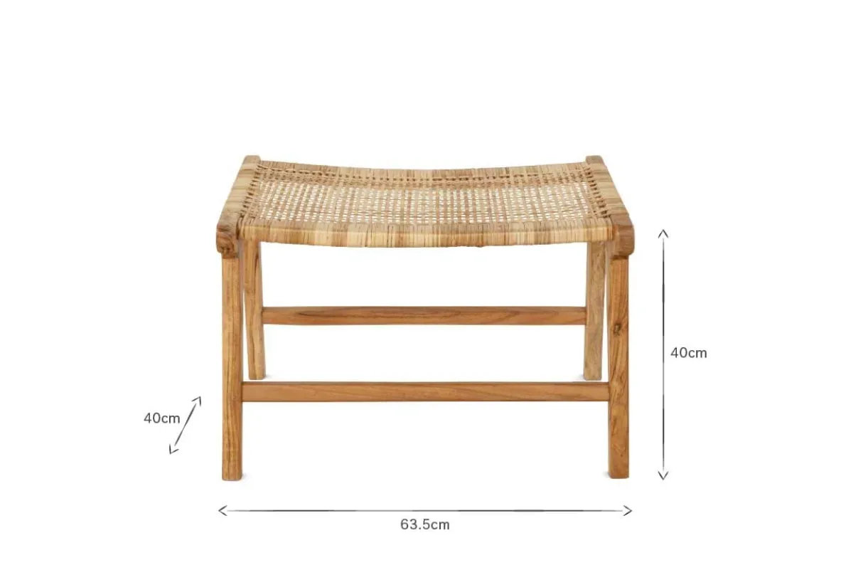 Madrisana Acacia & Rattan Footstool