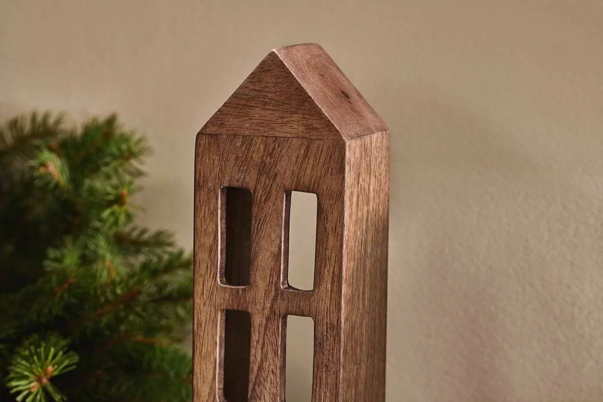 Mandar Mango Wood House - Dark Brown - Large