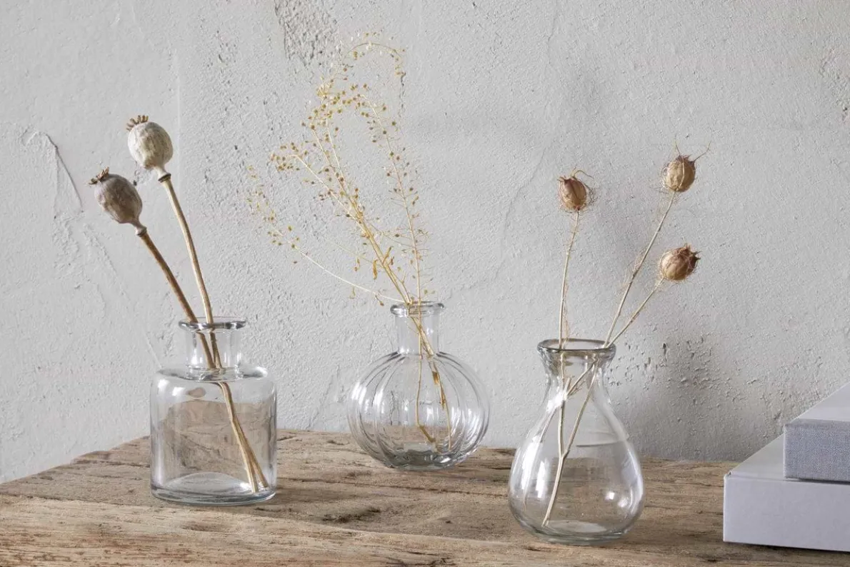Mayumi Recycled Glass Bud Vases - Clear (Set of 3)