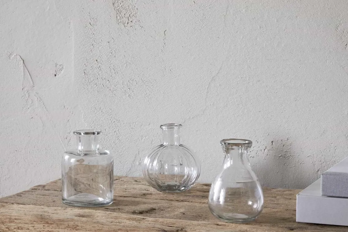 Mayumi Recycled Glass Bud Vases - Clear (Set of 3)