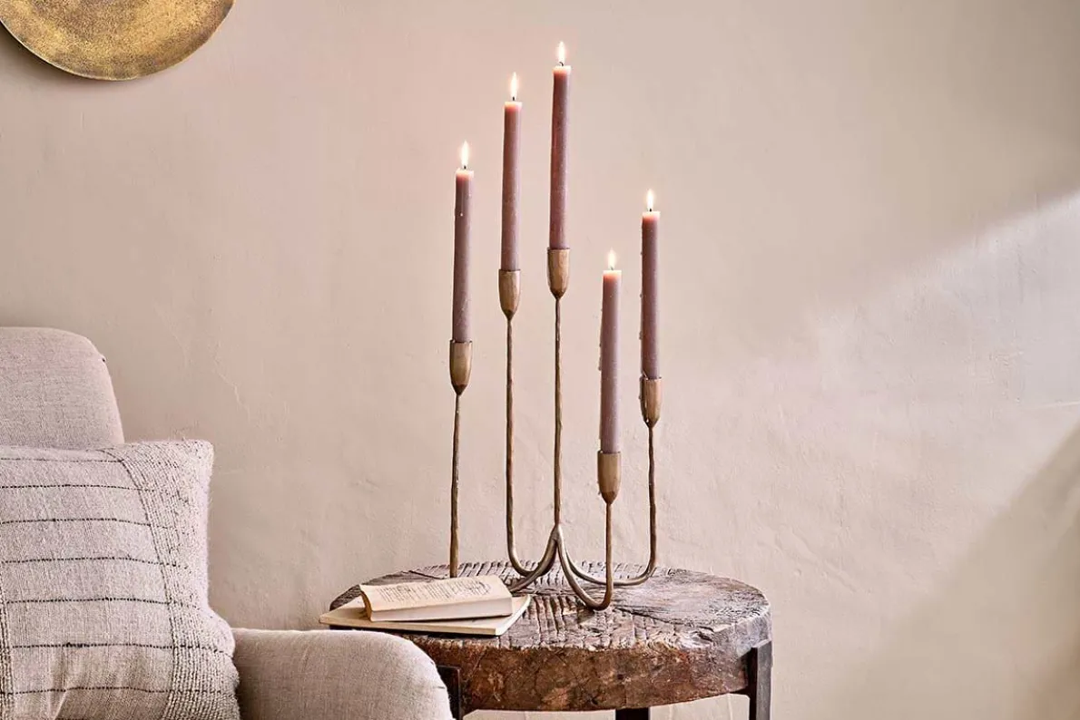 Mbata Cluster Candelabra - Antique Brass