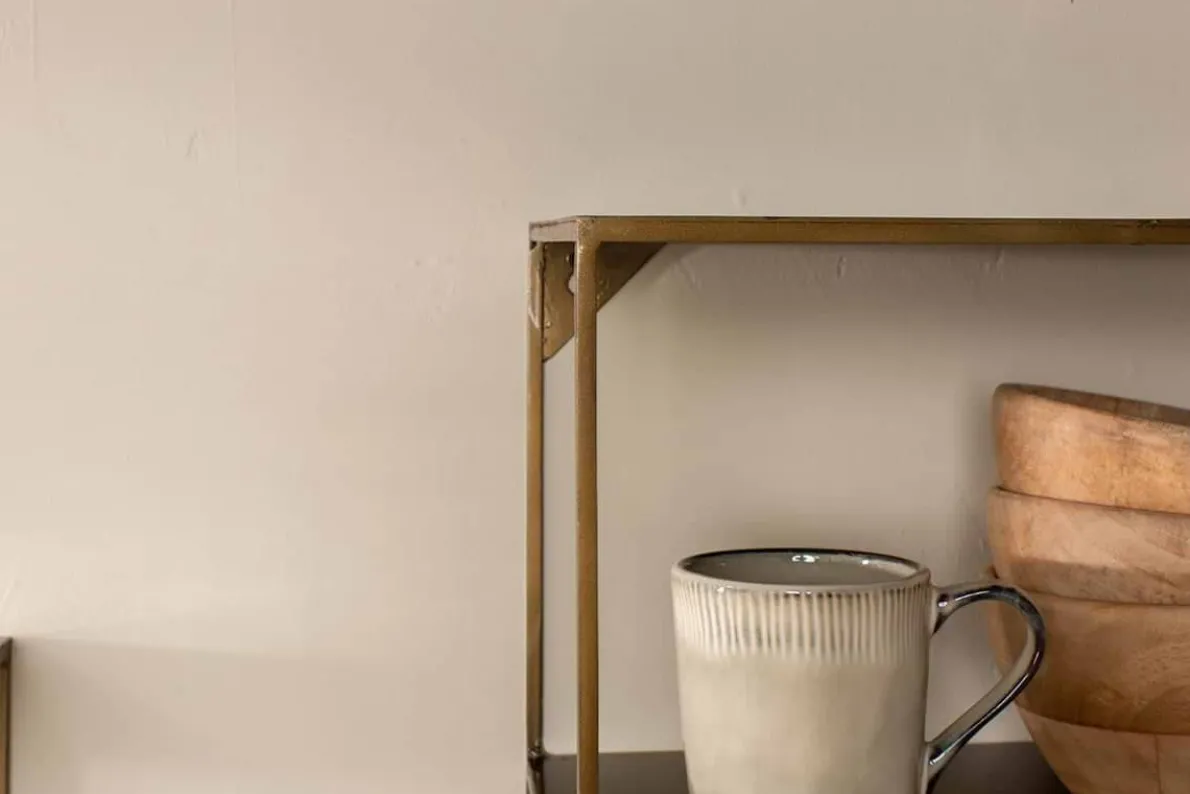 Meghana Iron Shelf With Hooks - Wide