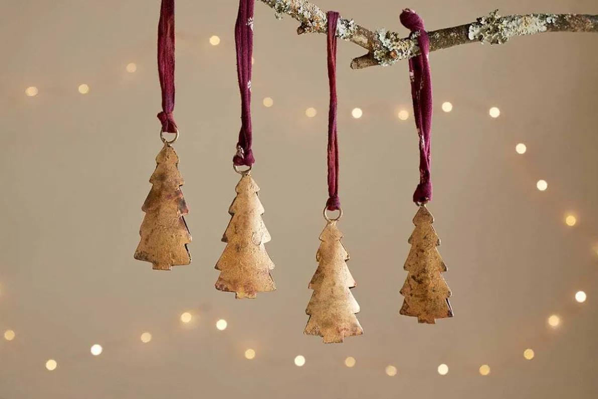 Mishti Tree Baubles - Antique Brass - Small (Set of 4)