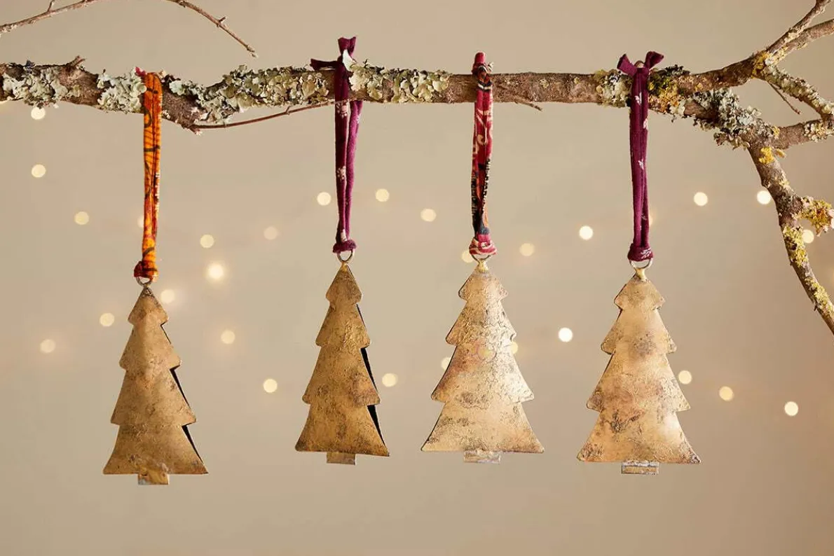 Mishti Tree Baubles - Antique Brass - Large (Set of 4)