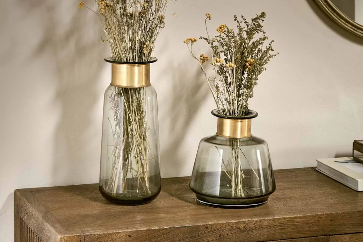 Miza Glass Vase - Smoke