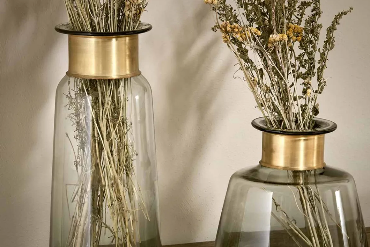 Miza Glass Vase - Smoke