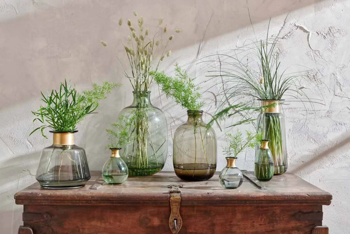 Miza Mini Glass Vase - Smoke