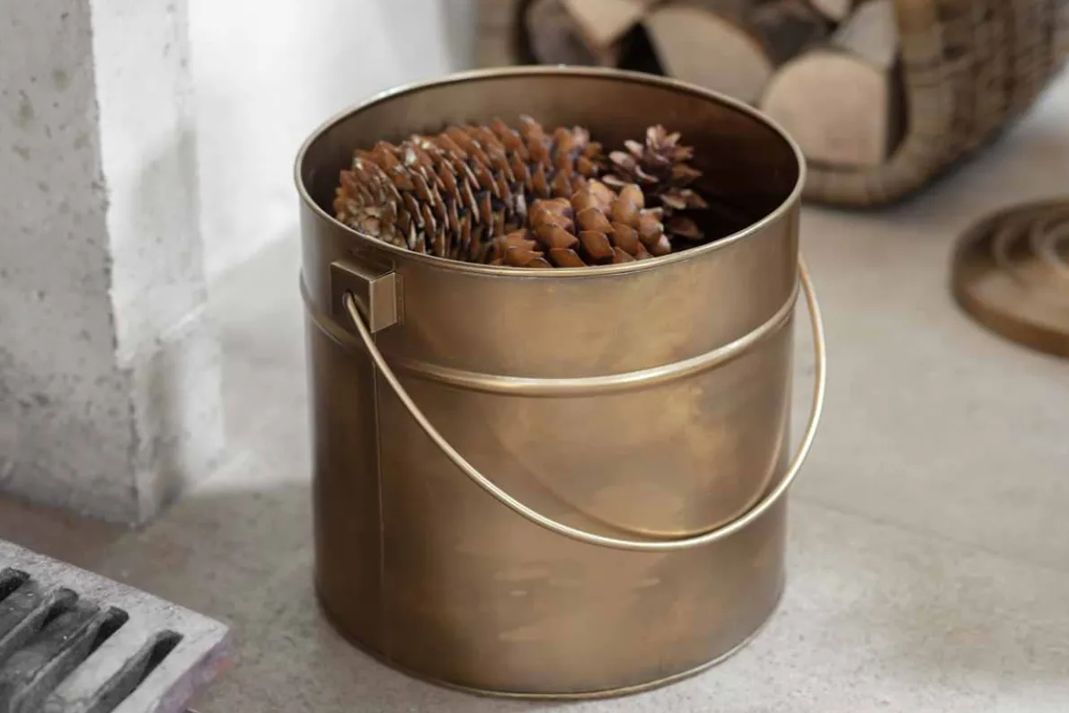 Mosat Iron Fireside Bucket - Antique Brass