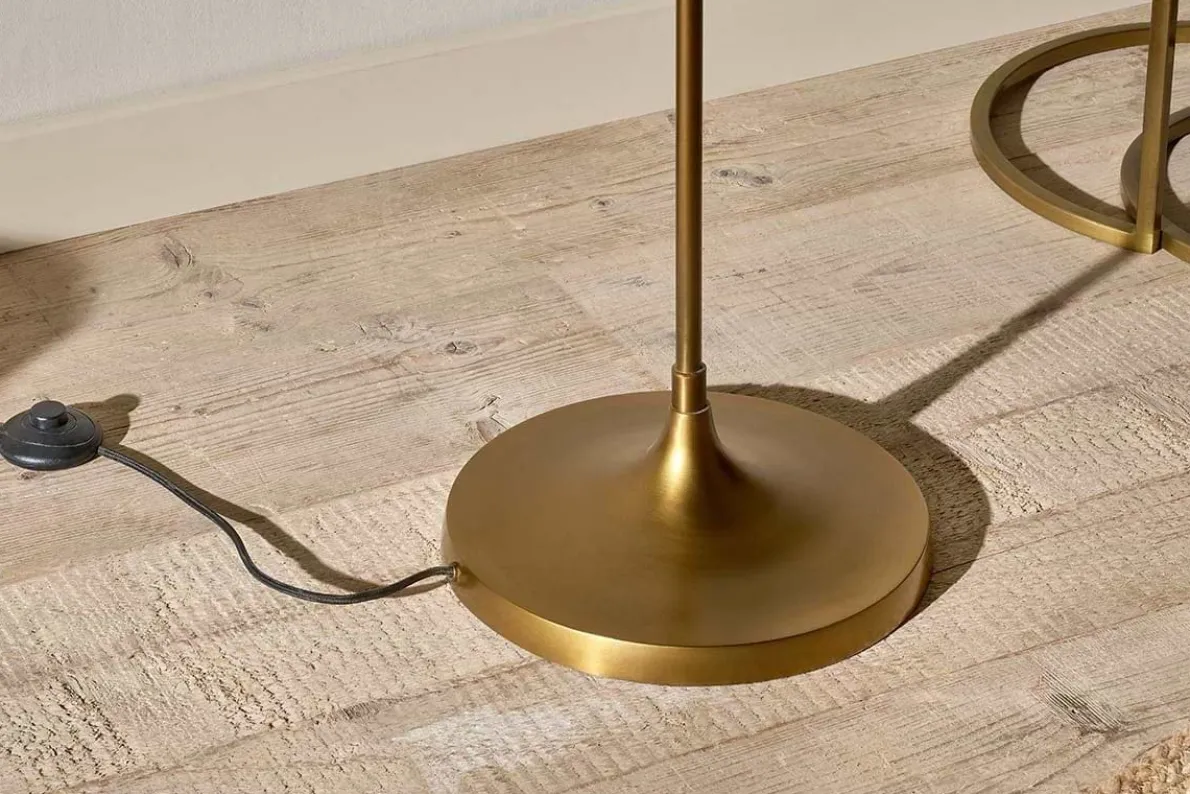 Mulia Recycled Glass Floor Lamp - Antique Brass