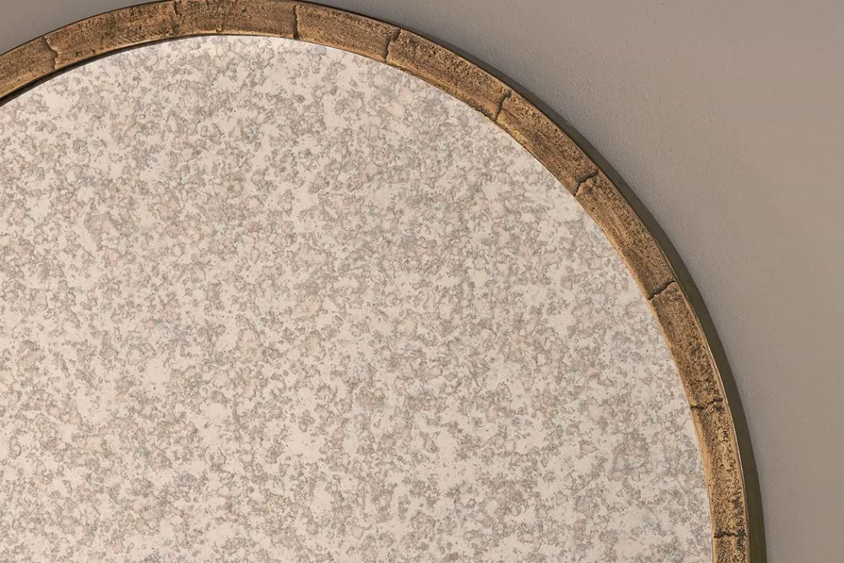 Murwara Antique Glass Arched Mirror - Antique Brass