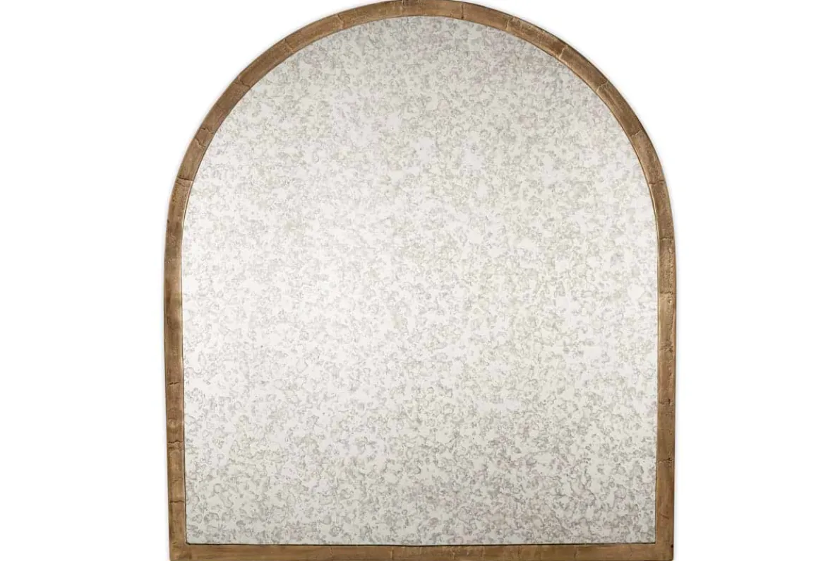 Murwara Antique Glass Arched Mirror - Antique Brass