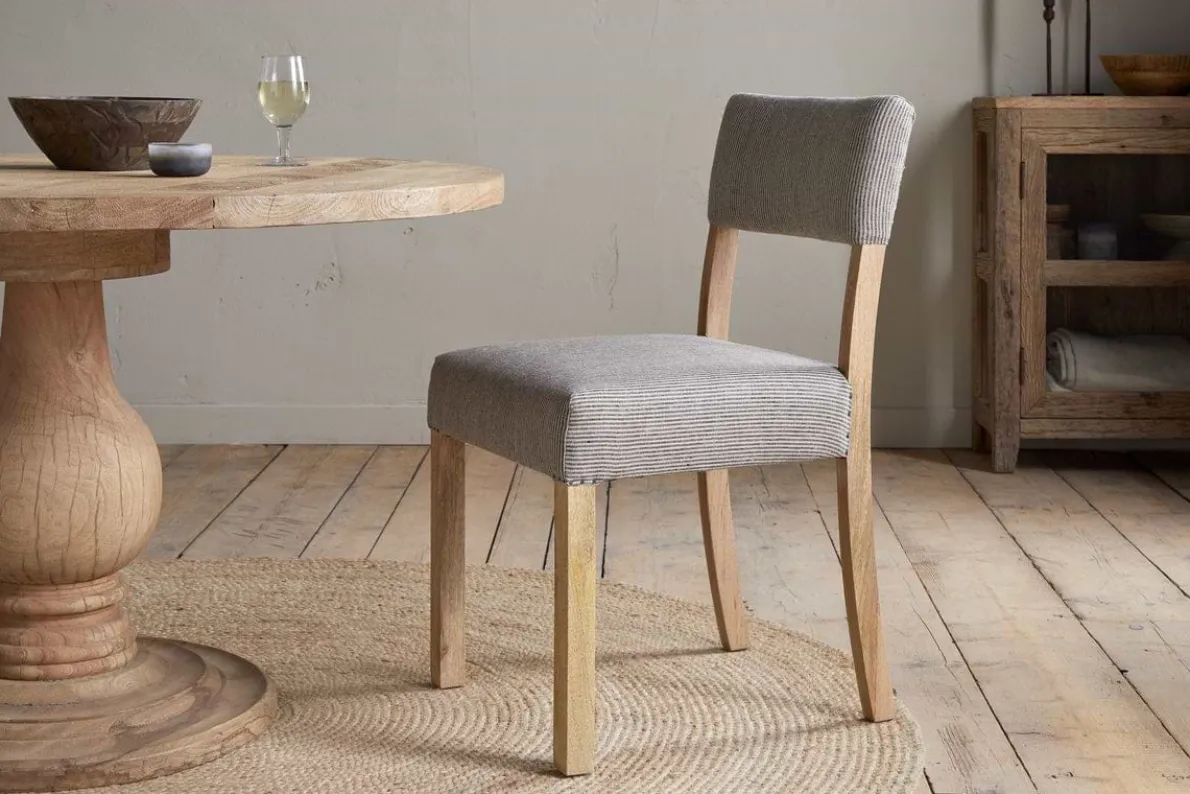 Nadeeka Linen Upholstered Dining Chair - Soft Grey