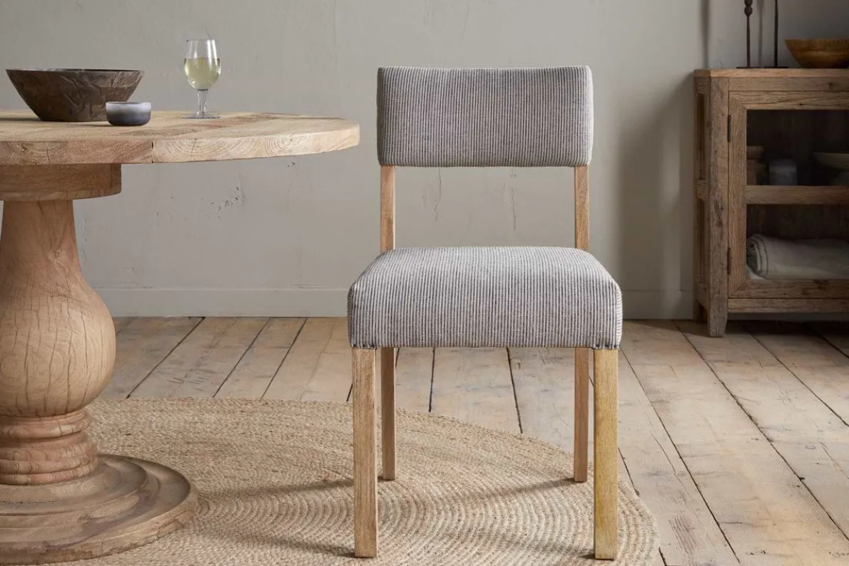 Nadeeka Linen Upholstered Dining Chair - Soft Grey