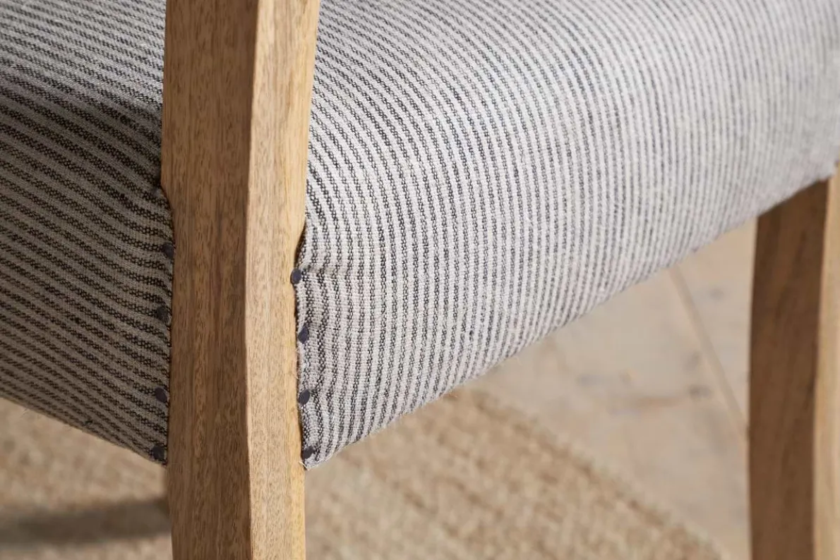 Nadeeka Linen Upholstered Dining Chair - Soft Grey