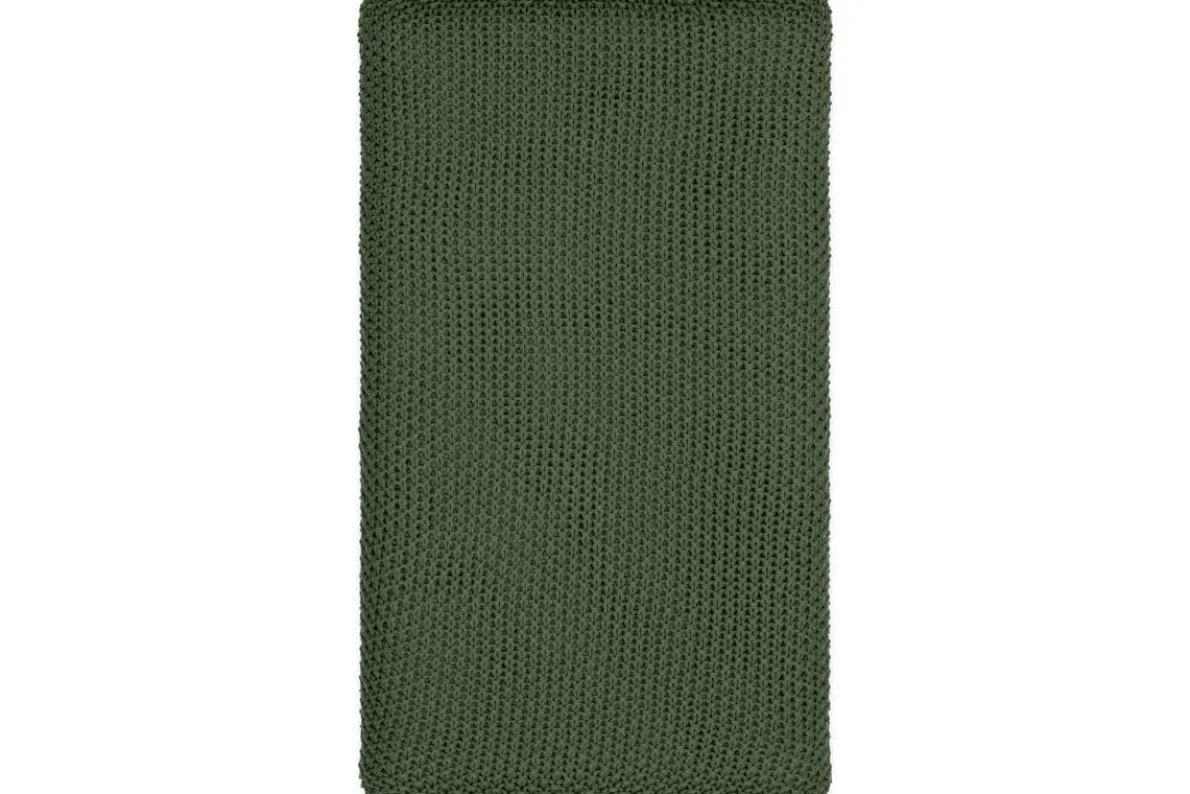 Nahan Moss Stitch Cotton Throw - Forest Green