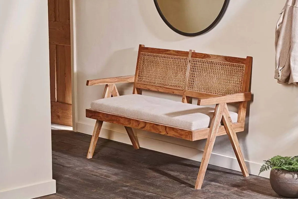 Nalrina acacia and cane sofa