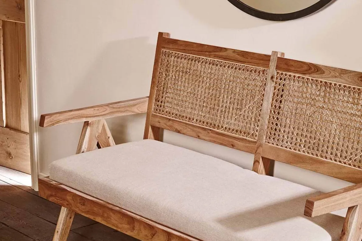 Nalrina acacia and cane sofa