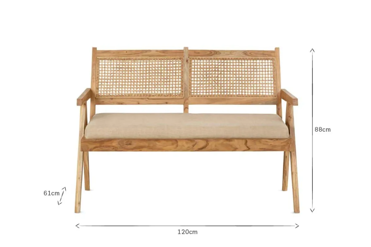 Nalrina acacia and cane sofa