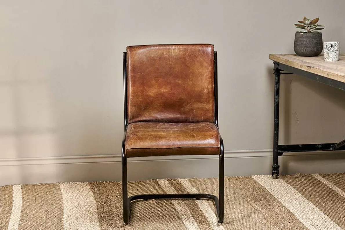 Narwana Leather Desk Chair - Aged Tan
