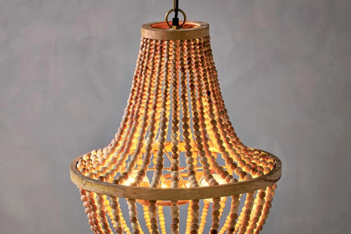 Neela Mango Wood Pendant - Natural