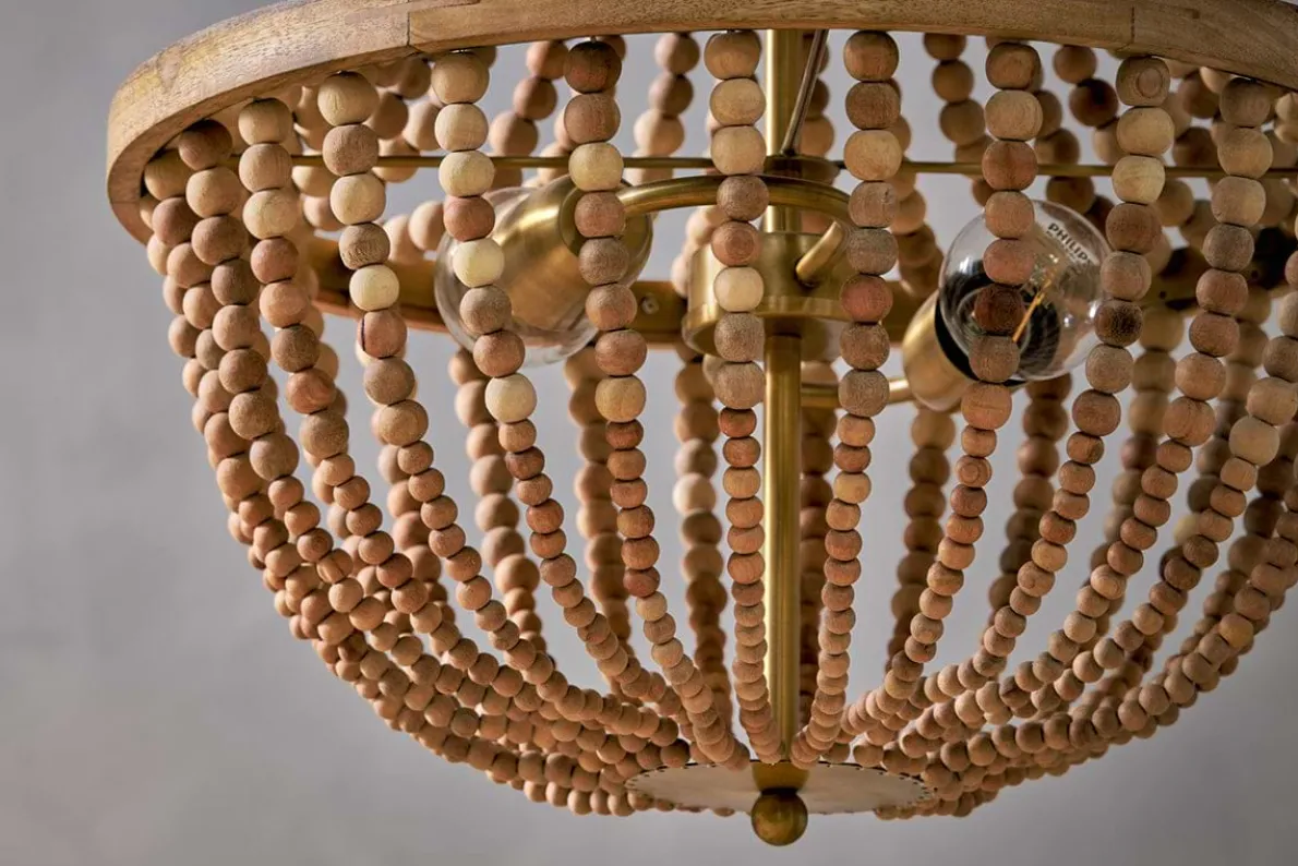 Neela Mango Wood Pendant - Natural