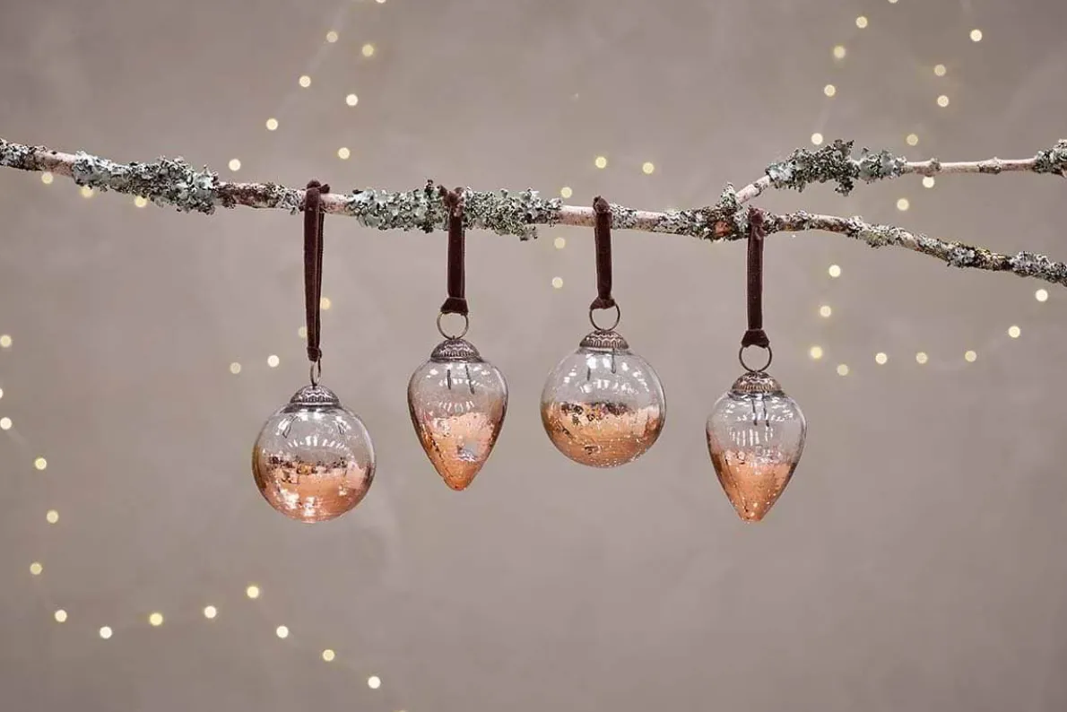 Nevasa Baubles - Clear & Antique Copper (Set of 4)