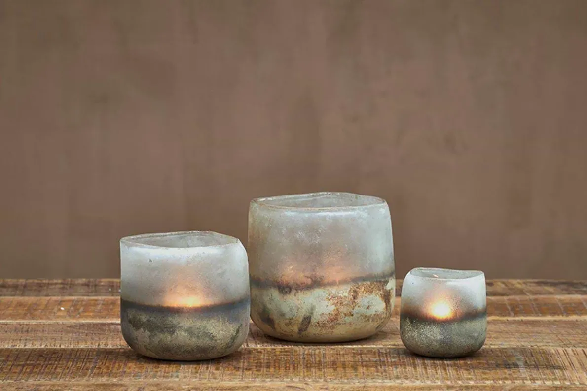 Ngolo Tealight Holder - Aged Smoke