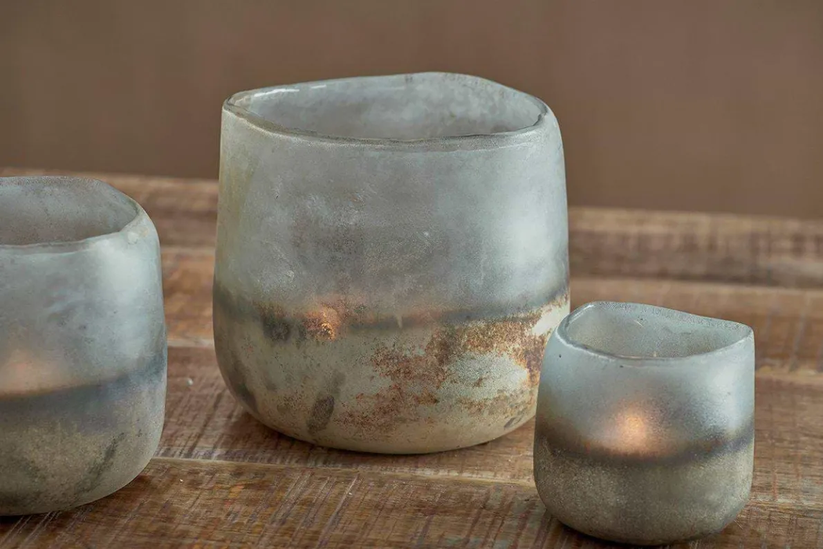 Ngolo Tealight Holder - Aged Smoke