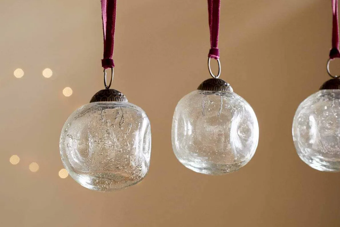 Nishan Pinched Baubles - Clear (Set of 4)