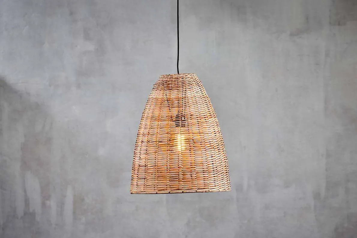 Noko Rattan Conical Pendant - Natural
