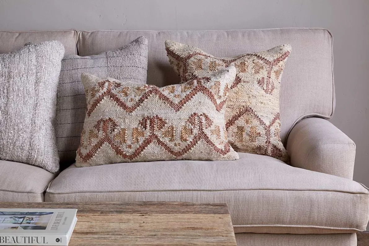 Nuvali Cotton & Jute Cushion Cover - Rust