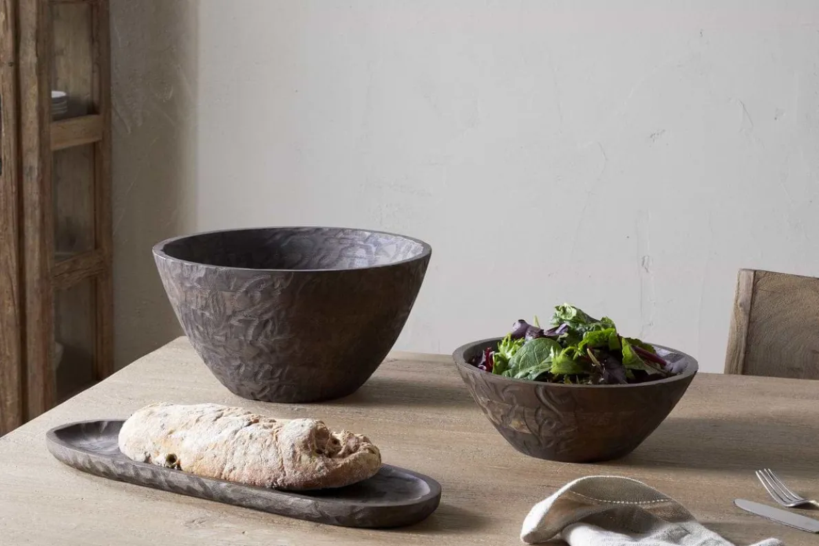 Nyati Wooden Serving Bowl - Dark Brown - Small