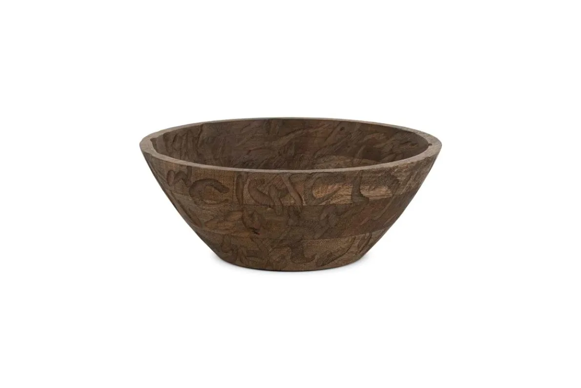 Nyati Wooden Serving Bowl - Dark Brown - Small