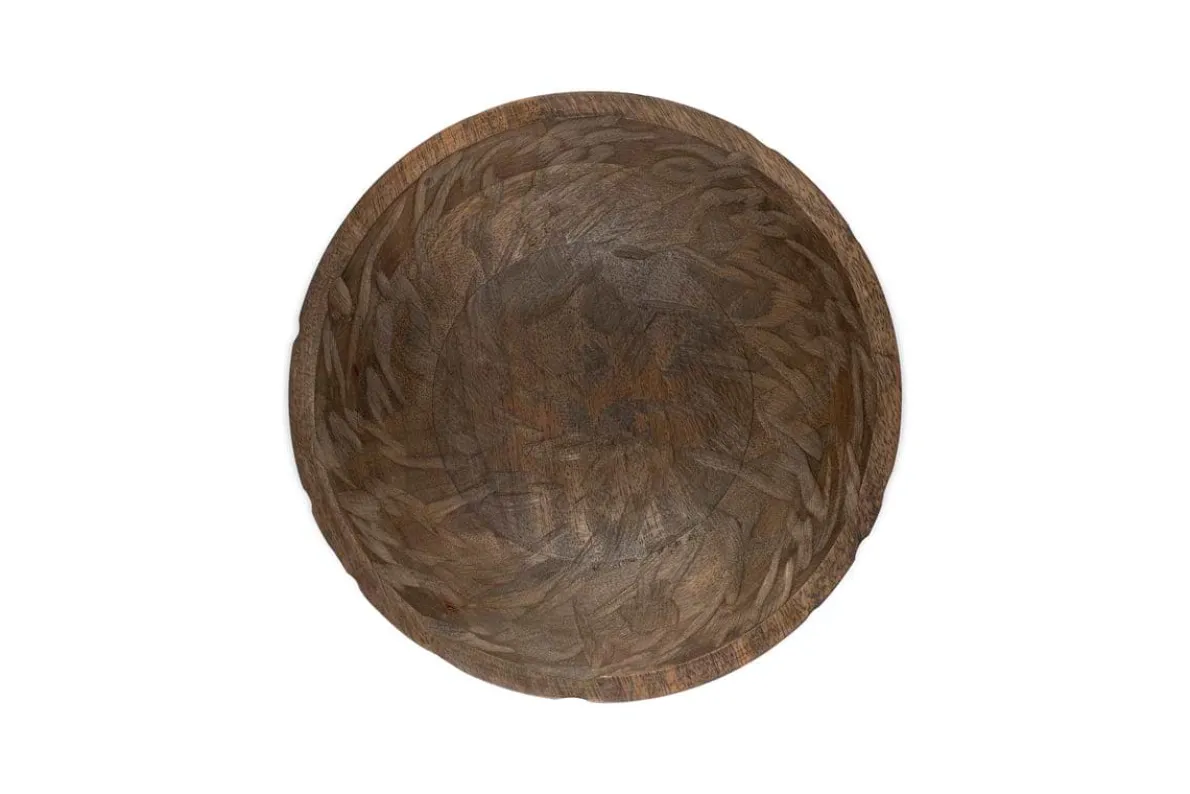 Nyati Wooden Serving Bowl - Dark Brown - Small