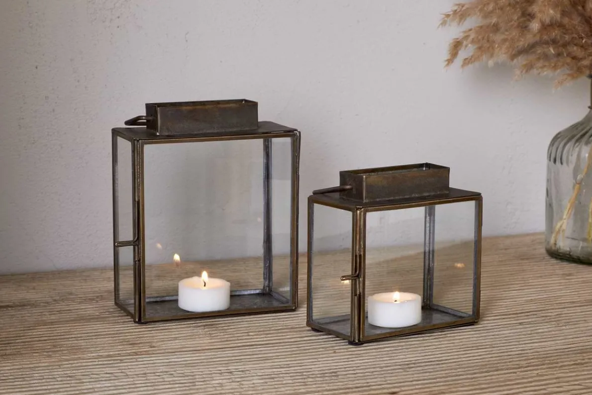 Obi Mini Table Lantern - Antique Brass