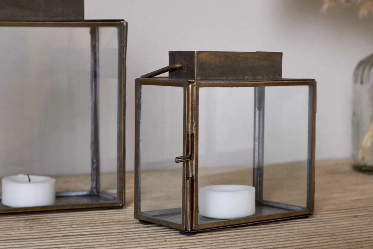 Obi Mini Table Lantern - Antique Brass